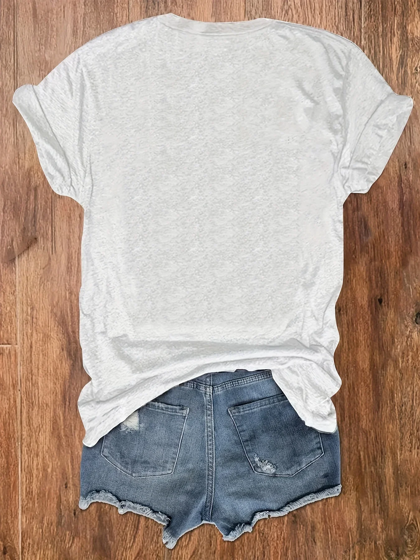 T-shirt à col rond imprimé figure et lettre, t-shirt décontracté à manches courtes pour le printemps et l'été, vêtements pour femmes