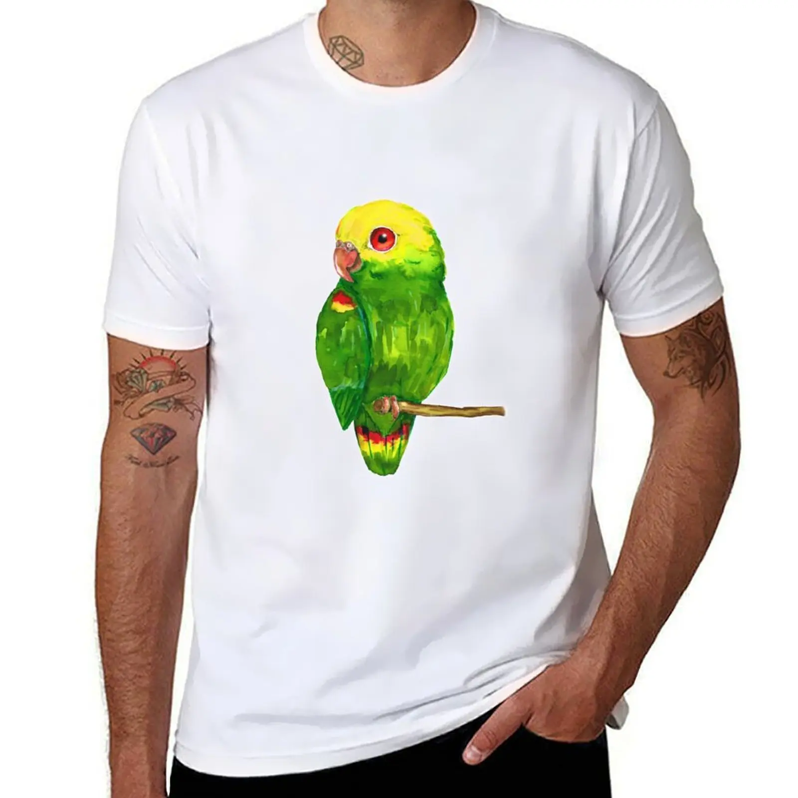 

Yellow headed amazon parrot T-Shirt funny t shirts dark humor man t shirt heavy cotton T-Shirt