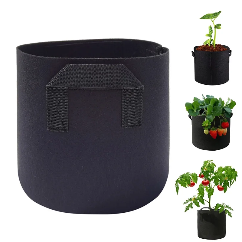 

1Pcs Vegetable/Flower/Plant Grow Bags 1/2/3/5/7/10/12/15/20Gallons Thickened Non-Woven Aeration Fabric Pots With HandlesFoldable