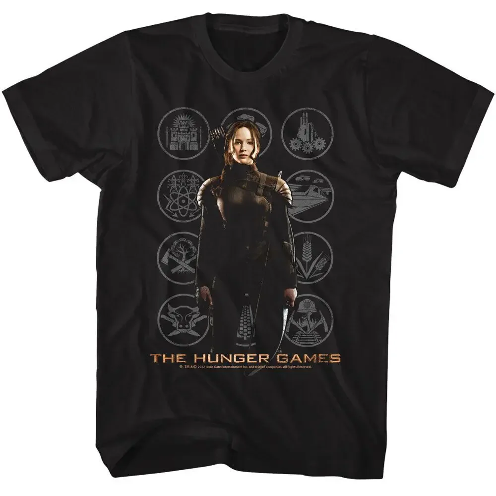 T-shirt homme Hunger Games, Katnd'appareils avec hire, XXXX-Large, Noir