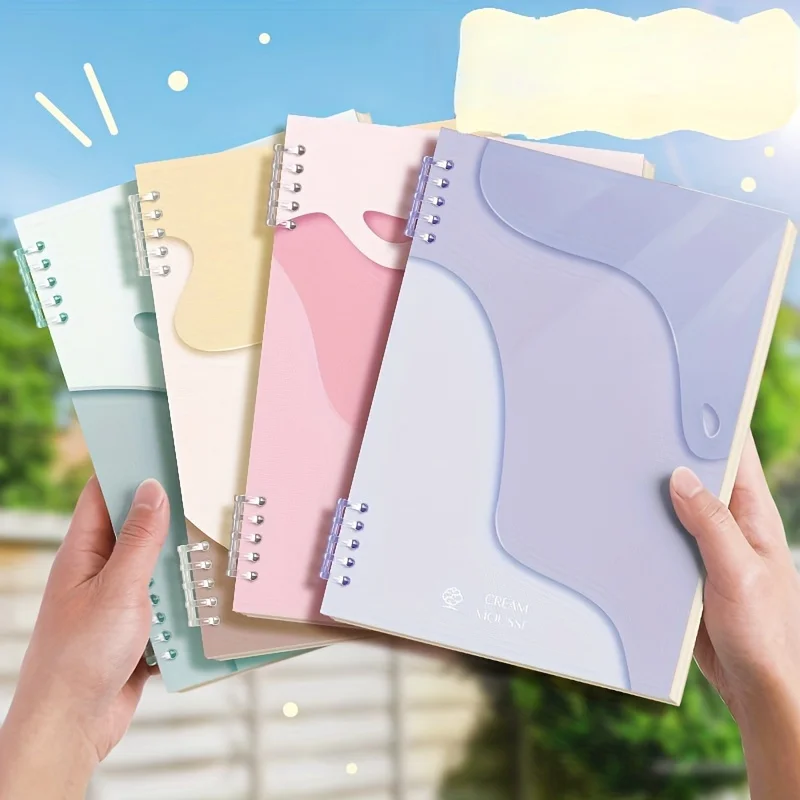 

4 Style B5 Loose-leaf Notebook Colorful Binder Memo Pad Spiral Ring Transparent Writing Pads Office School Stationery Supplies