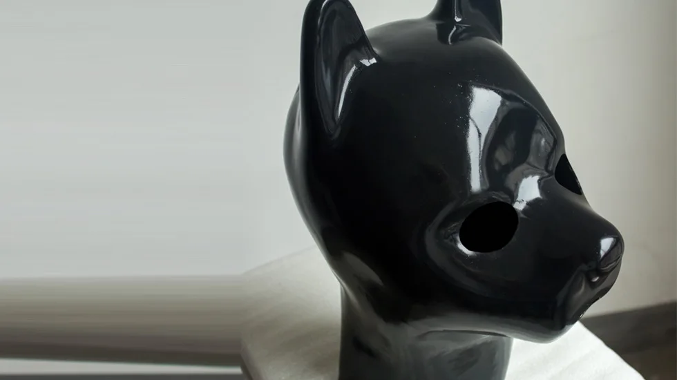 

(DM108)Top quality DM 100% natural full head latex dog mask rubber hood cosplay mask