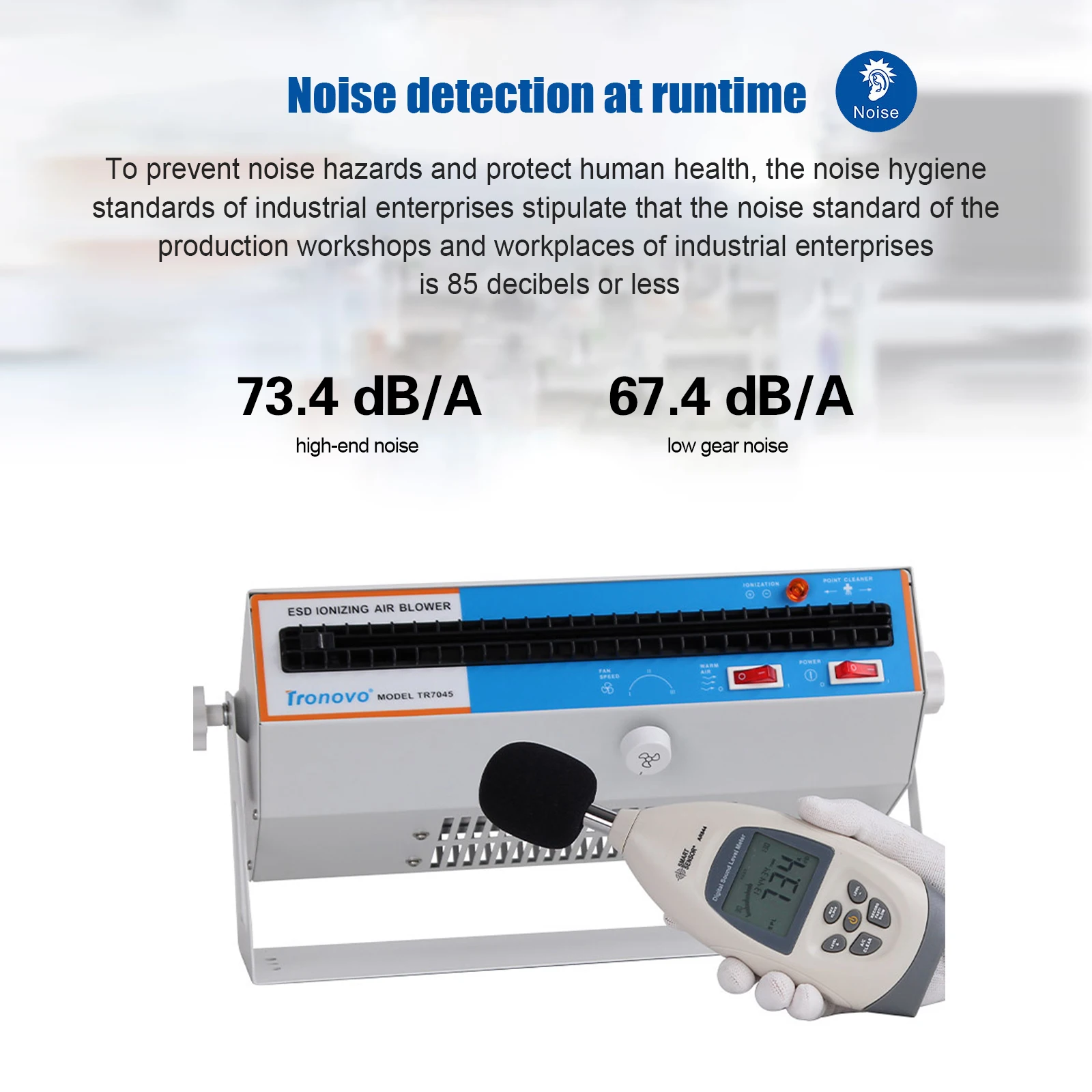 منفاخ الهواء الأيوني الدافئ تسخين الهواء المؤين مروحة قابل للتعديل مكافحة ساكنة المؤين منفاخ مزيل ثابت للإنتاج الإلكتروني #6