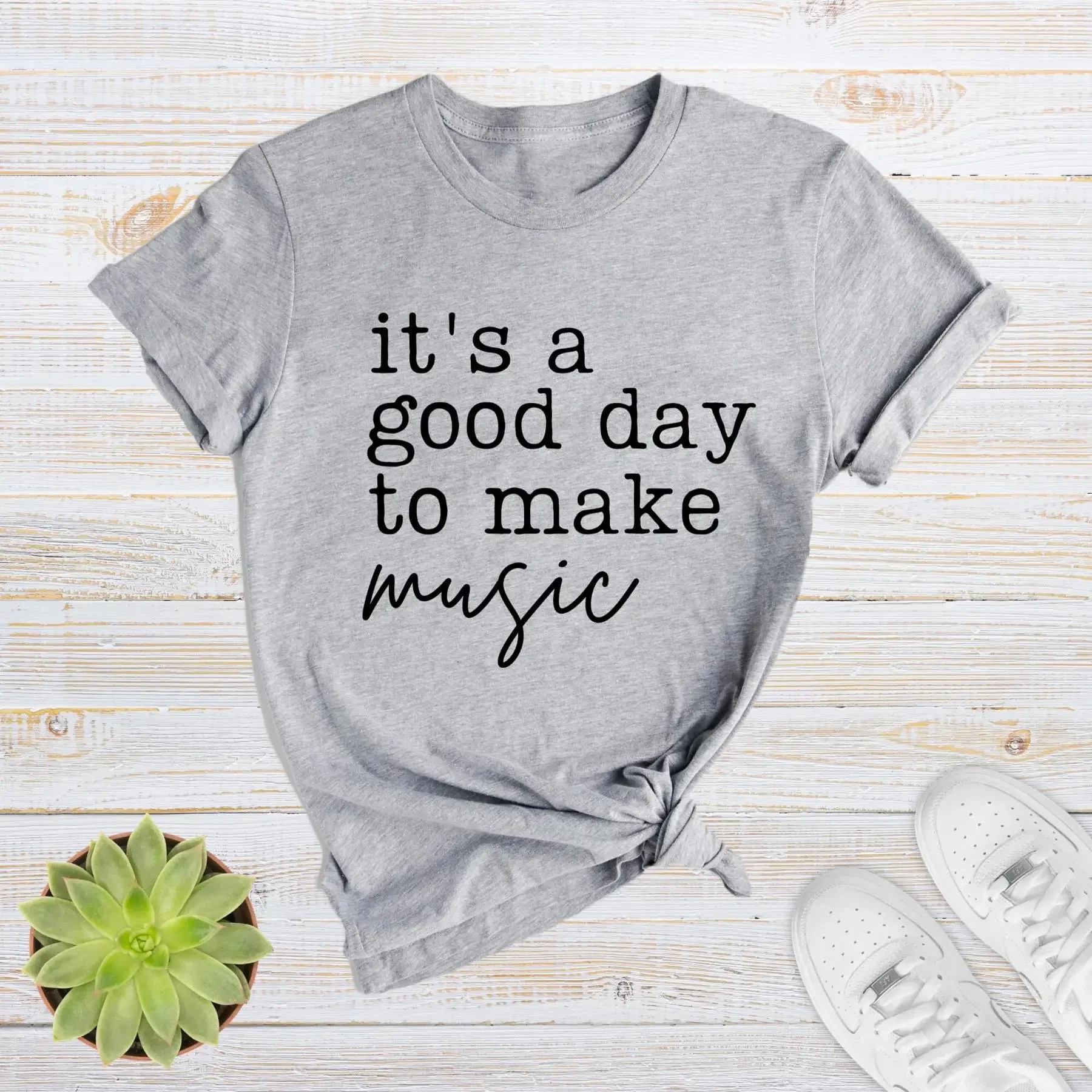 

Это хороший день, чтобы сделать музыкальную футболку, учитель-музыкант для влюбленных, милая забавная футболка