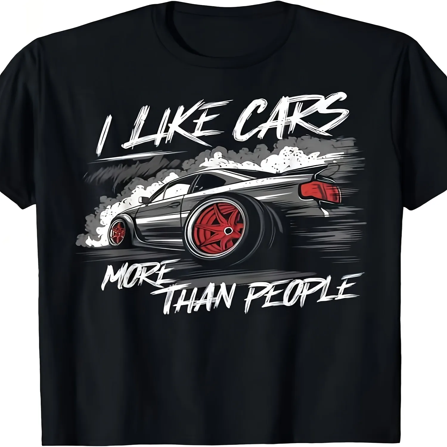 I Like Cars More T People Funny Car Enthusiast Cars Lover T Shirt Gift for Son Housewarming Gift for Couple Soft Everyday Christmas Eve Outfit Seasonal Casual Wear Festive Design Comfortable Fi, Men Graphic Tee, Weekend Casual Top