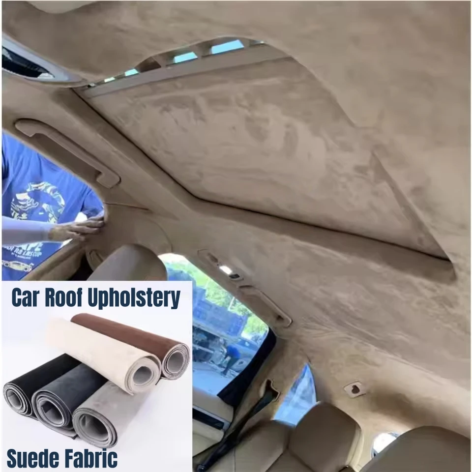 

250x150cm Suede Roof Lining Headliner Fabric Foam Back Material for Car Interior Upholstery Repair Ceiling Sky Fabrics Cloth DIY