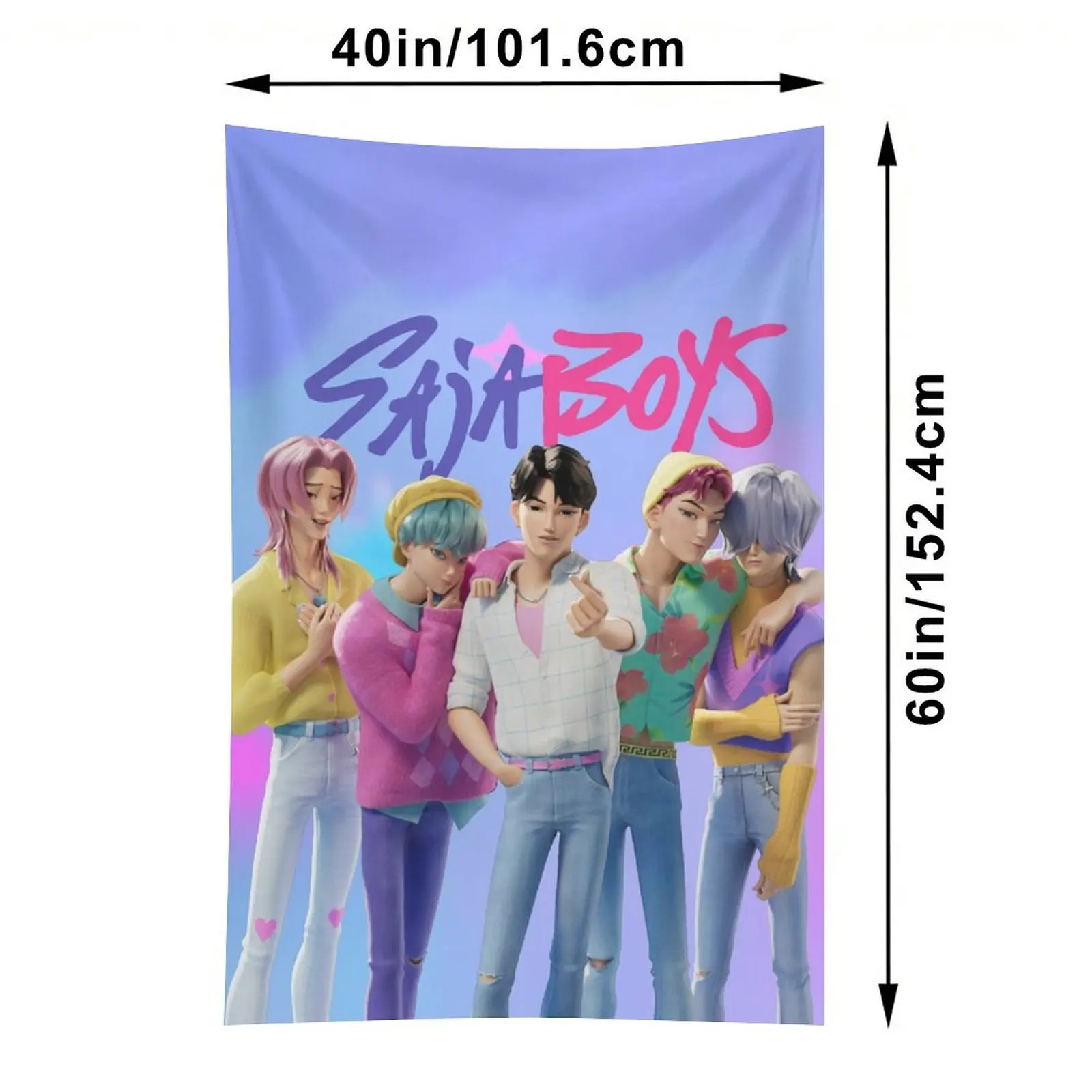 Huntrix KPop Demon Hunters Tapestry Wall Decor, 40''x60'' Tapestry Gift Applicable To Wall Decor Art Tapestry - Image 5