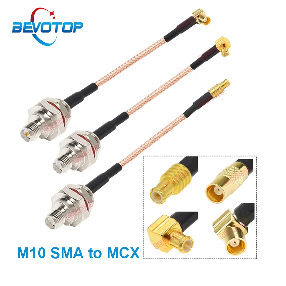 

10PCS/LOT Waterproof M10 SMA to MCX Cable RG316 Pigtail RP-SMA/ SMA Female to MCX Male/ Female Connector RF Jumper Wholesales