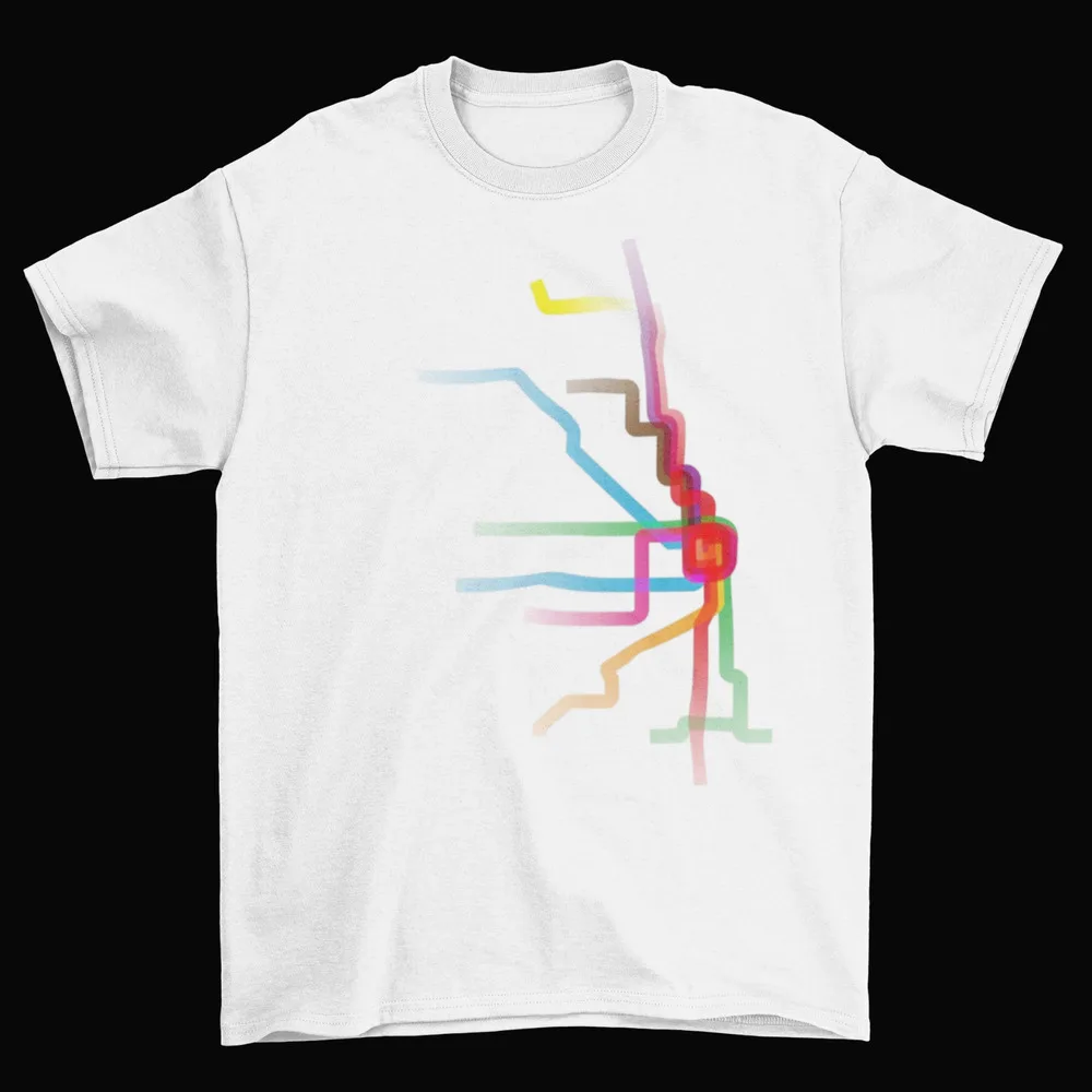 Chicago Transit Map T-Shirt Unisex Cotton Adult Train Lines Public  NewAnime Costume Y2K Top  Summer