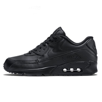 Nike Air Max 90 AirMax Leather Triple Black Running Shoes Retro Classic Casual Jogging Sports Shoes Trainers Women Men Sneakers