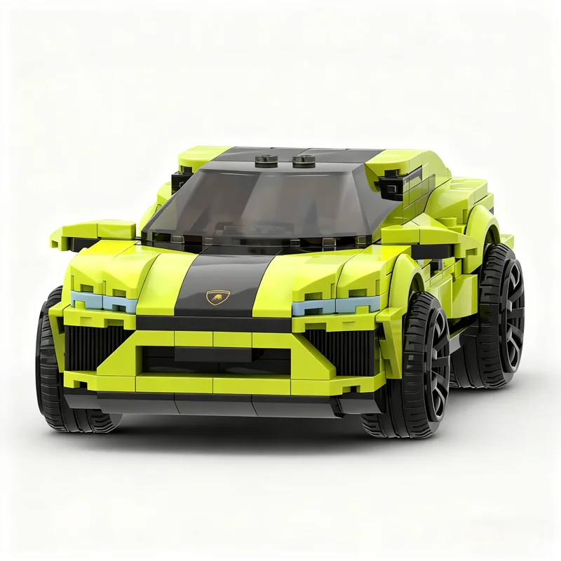 359개 MOC 시티 챔피언스 람보르기니 우루스 라임 루프 개조 모델 빌딩 장난감 블록 건축 크리스마스 선물 브릭