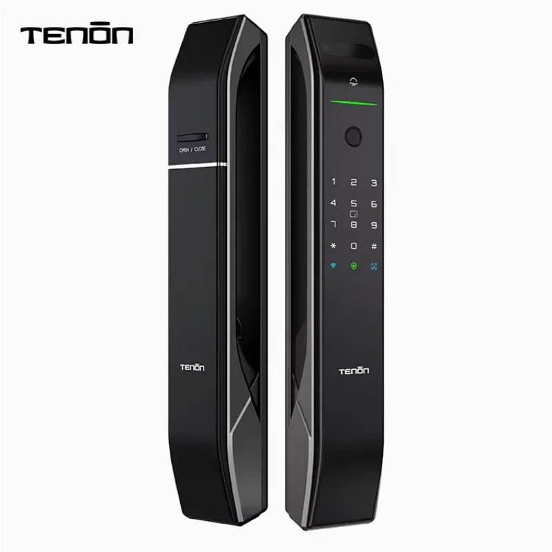 

Tenon A7X Electronic Automatic Biometric Fingerprint Face Recognition Lock Tuya APP Wifi Card 3D Face Detection Smart Door Lock