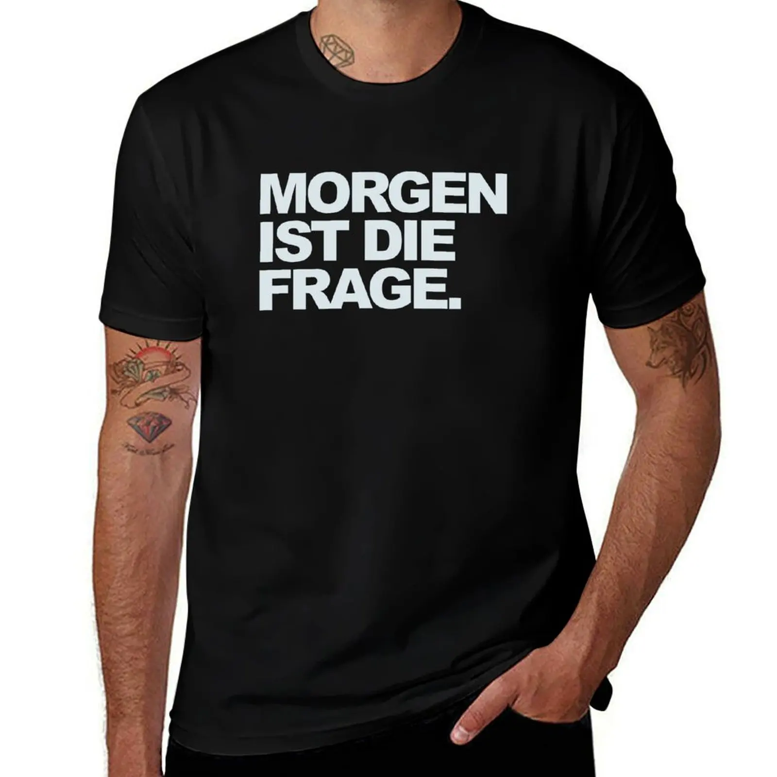 Techno Dj gift | MORGEN IST DIE FRAGE | TOMORROW IS THE QUESTION T-Shirt Daily Wear Print T-Shirt