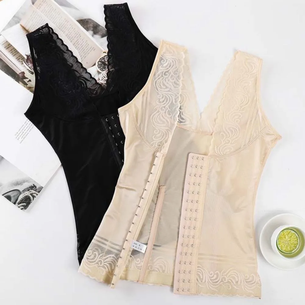 

Solid Color Buckle Shapewear Camisole Push Up Seamless Slimming Body Shaper High Elastic Tummy Control Trimmer Top Body Shaping