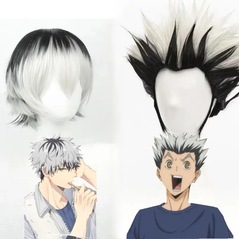 أنيمي Haikyuu كوتارو Bokuto شعر مستعار تأثيري حلي الكرة الطائرة عالية الجودة هالوين حزب الباروكات