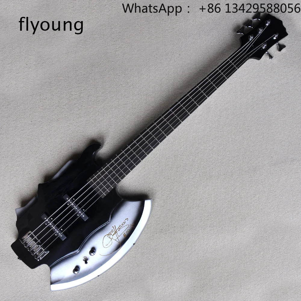Flyoung 5 Strings Axe Electric Bass Guitar Custom Made Guitar Rosewood Fretboard