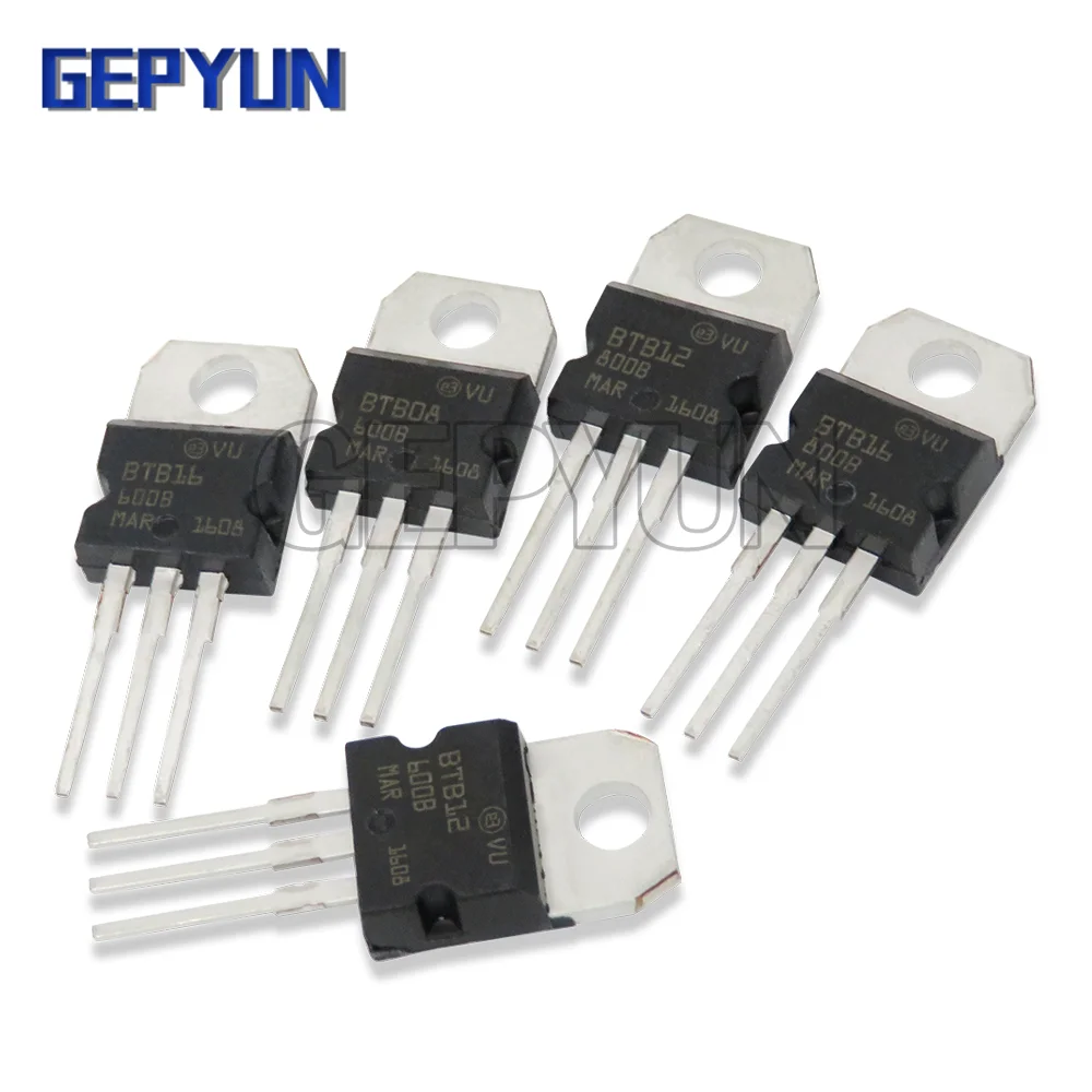 10PCS BTB16-800B BTB06-600B BTB06-600C BTB12-600B BTB12-600C BTB16-600B BTB24-600B Triacs 16 Amp 800 Volt TO-220 Gepyun