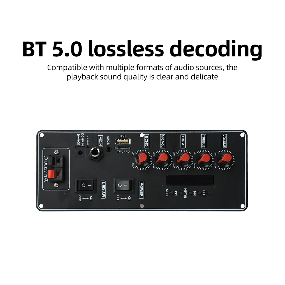 2x10W Bluetooth-Audioverstärker-Board MP3-Decoder mit Bluetooth 5.0, TF, USB, FM-Unterstützung für DIY-Karaoke-Heimlautsprechersystem – Detail 5