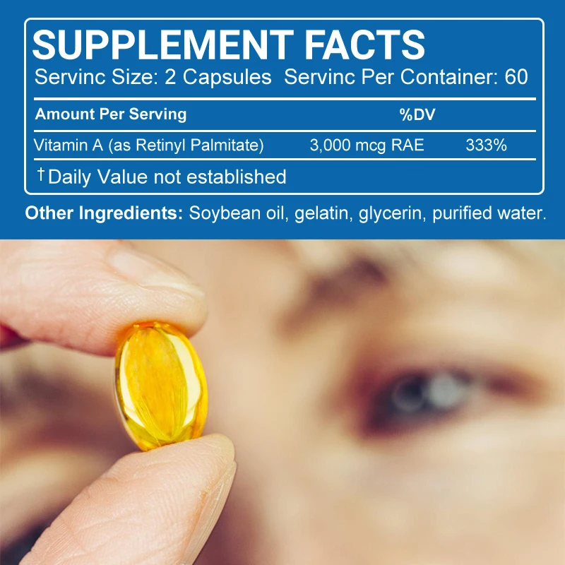 Vitamin A Capsules Supports Healthy Vision & Immune System and Healthy Growth & Reproduction