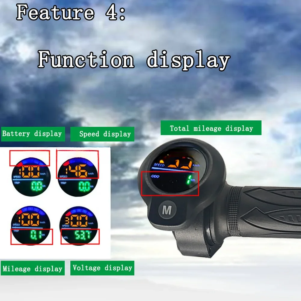 

Handlebar Mounted Electric Bicycle Throttle with NFC Touchless Start Hall Sensor Wiring Red Green Black Yellow White Brown