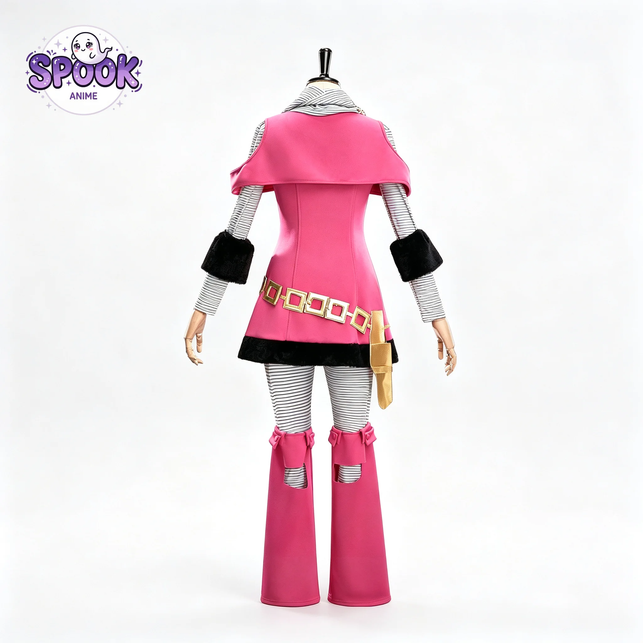 Pink Dress Hot Pants Cosplay JoJo Part Seven Steel Ball Run Manga Ver Outfit Role Play Uniform for Women Halloween Party Cap