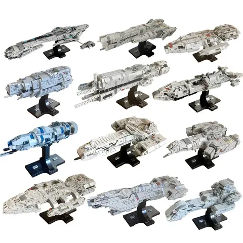 NEW MOC Rocinante Battlestar Galactica Aliens USCSS Nostromo Spaceship Building Blocks Starship DIY Bricks Model Collection Toys