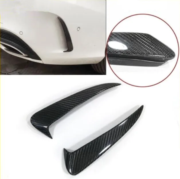 Real Carbon Fiber For Car Front Bumper Splitters Side Wind Knife Aprons For  Mercedes-Benz W205 C180 C200 C260 2015-2019