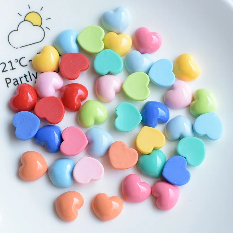 20-50Pcs Mini Love Heart Resin Accessory Water Cup Phone Shell Decor Patch Earring Hairpin DIY Jewelry Making Handmade Materials