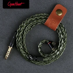 OPENHEART zielony 8-rdzeniowy kabel słuchawkowy 2,5/3,5/4,4 mm MMCX/0,78 2Pin/QDC posrebrzana miedź wymień aktualizacja zbalansowany kabel