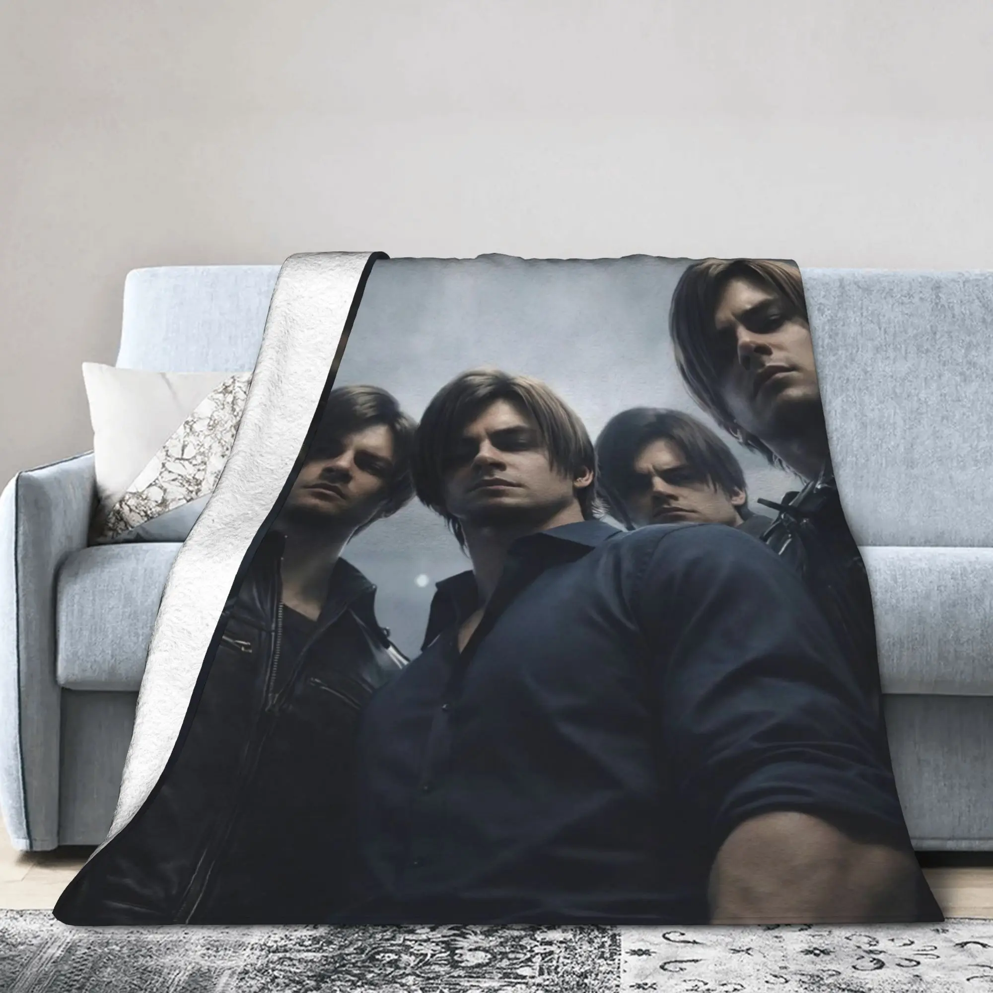 Leon S Kennedy Residents Evils Blankets Flannel Autumn/Winter  Breathable Soft Throw Blankets for Sofa Travel Bedspreads