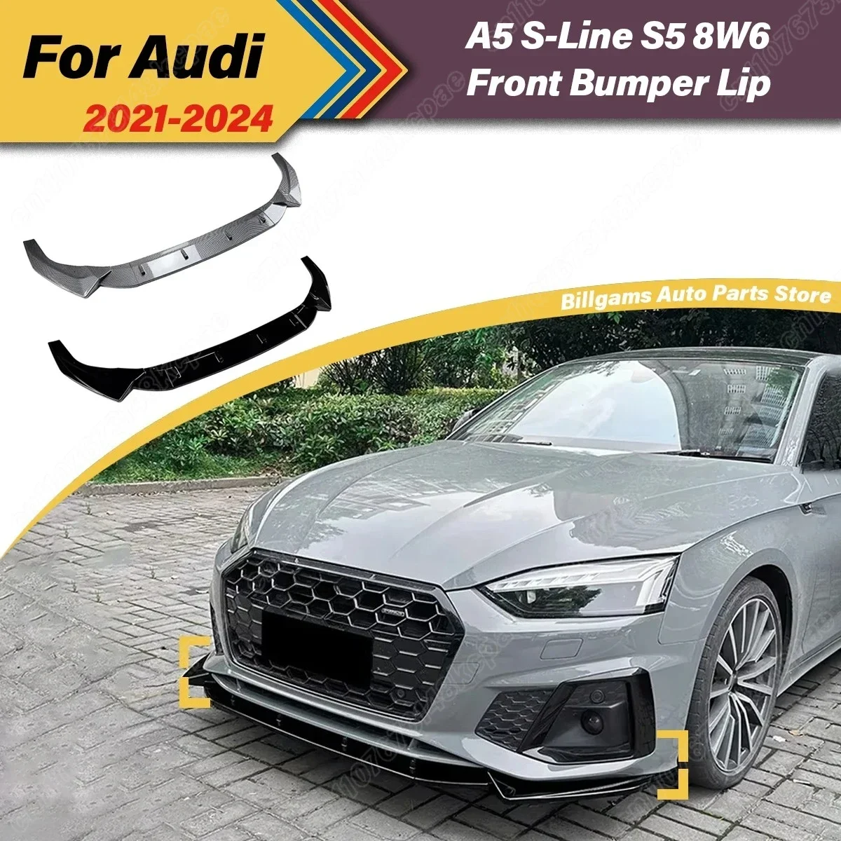 

For Audi A5 Sline S5 8W6 2021 2022 2023 2024 Automobile Front Bumper Spoiler Board Splitter Decoration Modification Body Kit