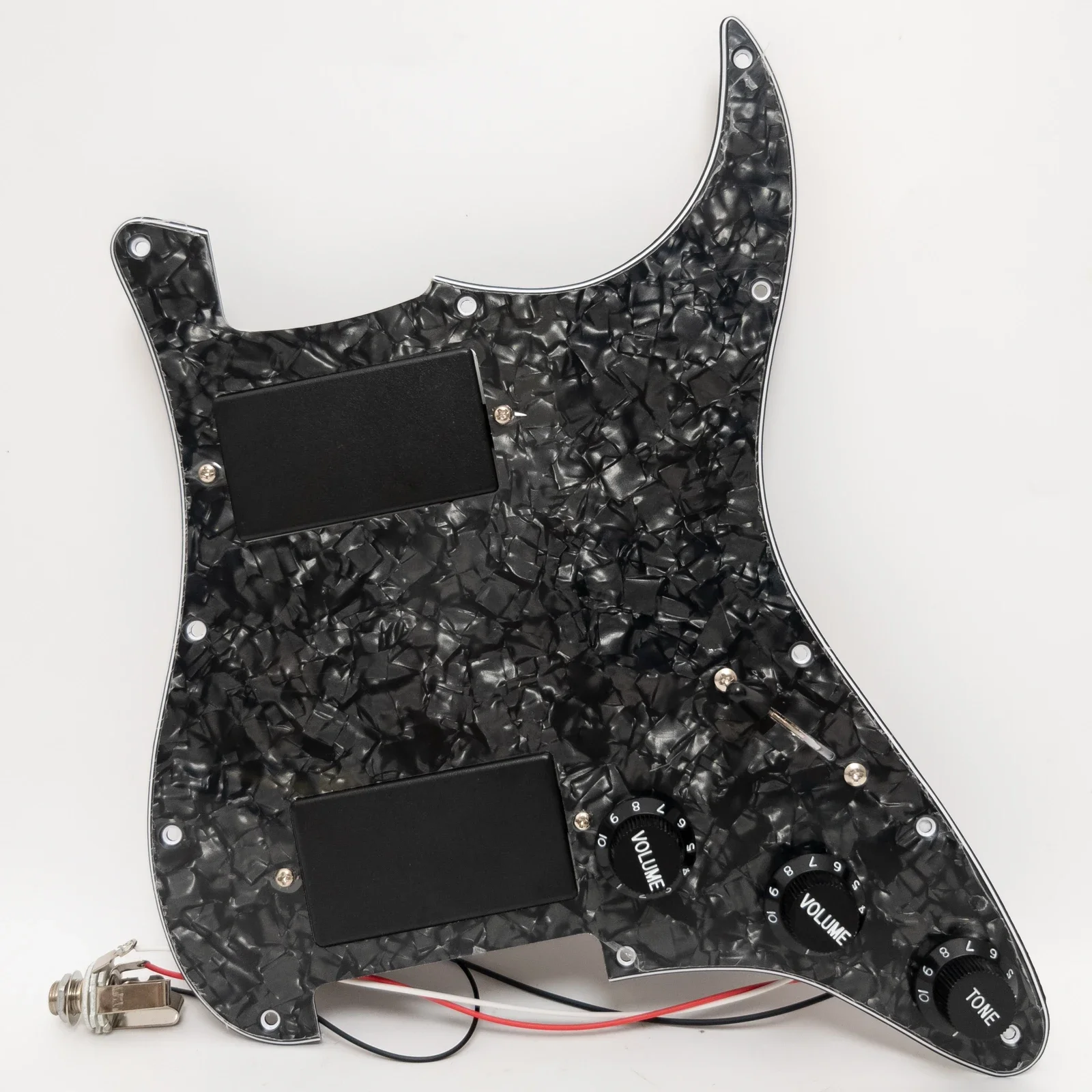 Prewired Loaded Guitar Pickguard Set for ST Style with Active Humbucker System, High Output Ceramic & Alnico V Pickups