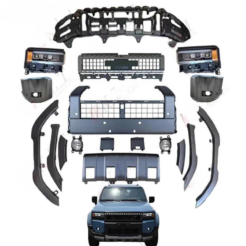 

New val Facelift Bumper Grille Bodykit For Land Cruiser Prado Lc250 2025 Pickup Headlight Low Update To Higher