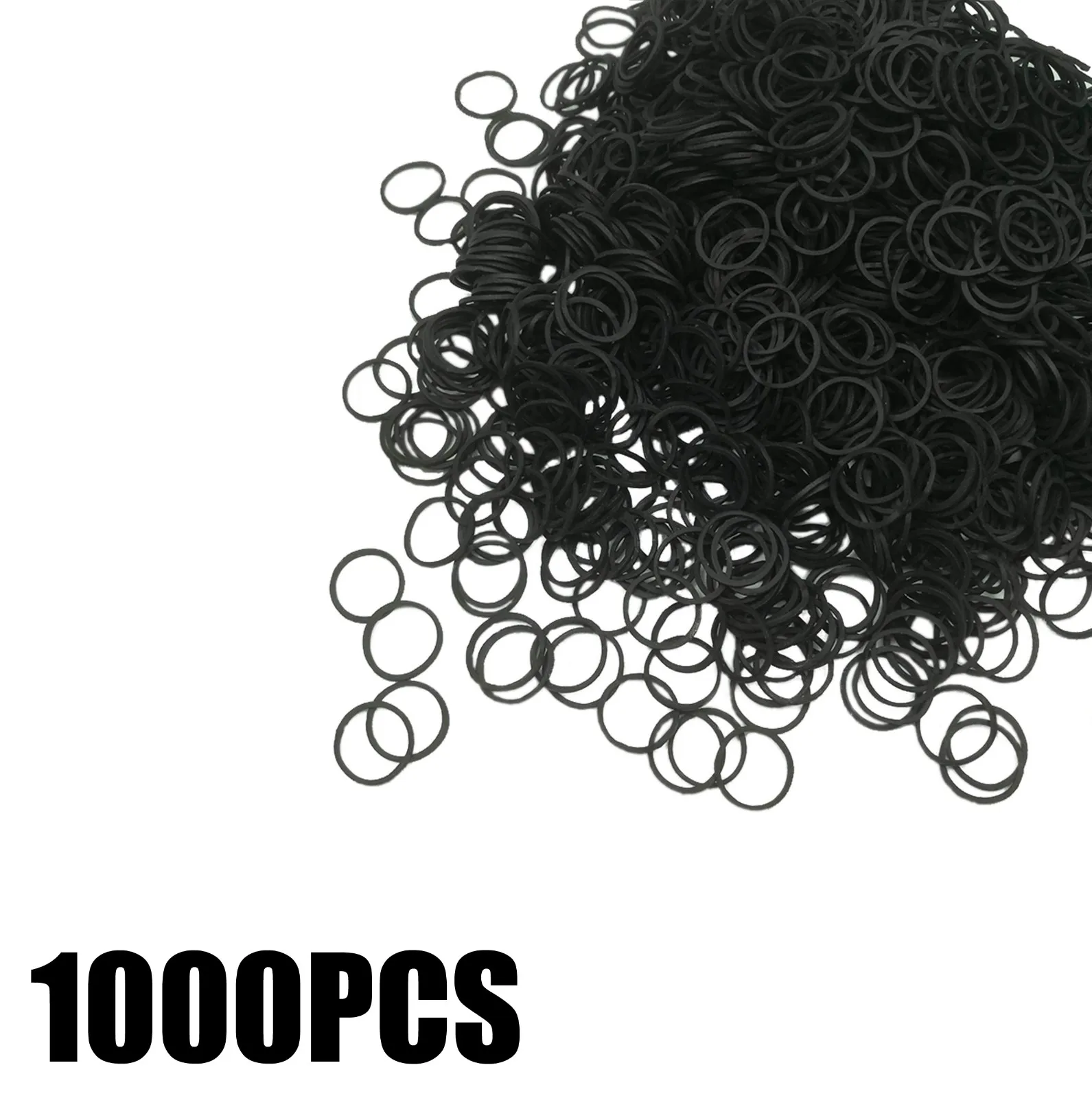 KUCLUTHair Ties for Women's Hair Elastic Mini Rubber Bands Soft Elastic Bands Premium Small Tiny Black Rubber Head Ties for