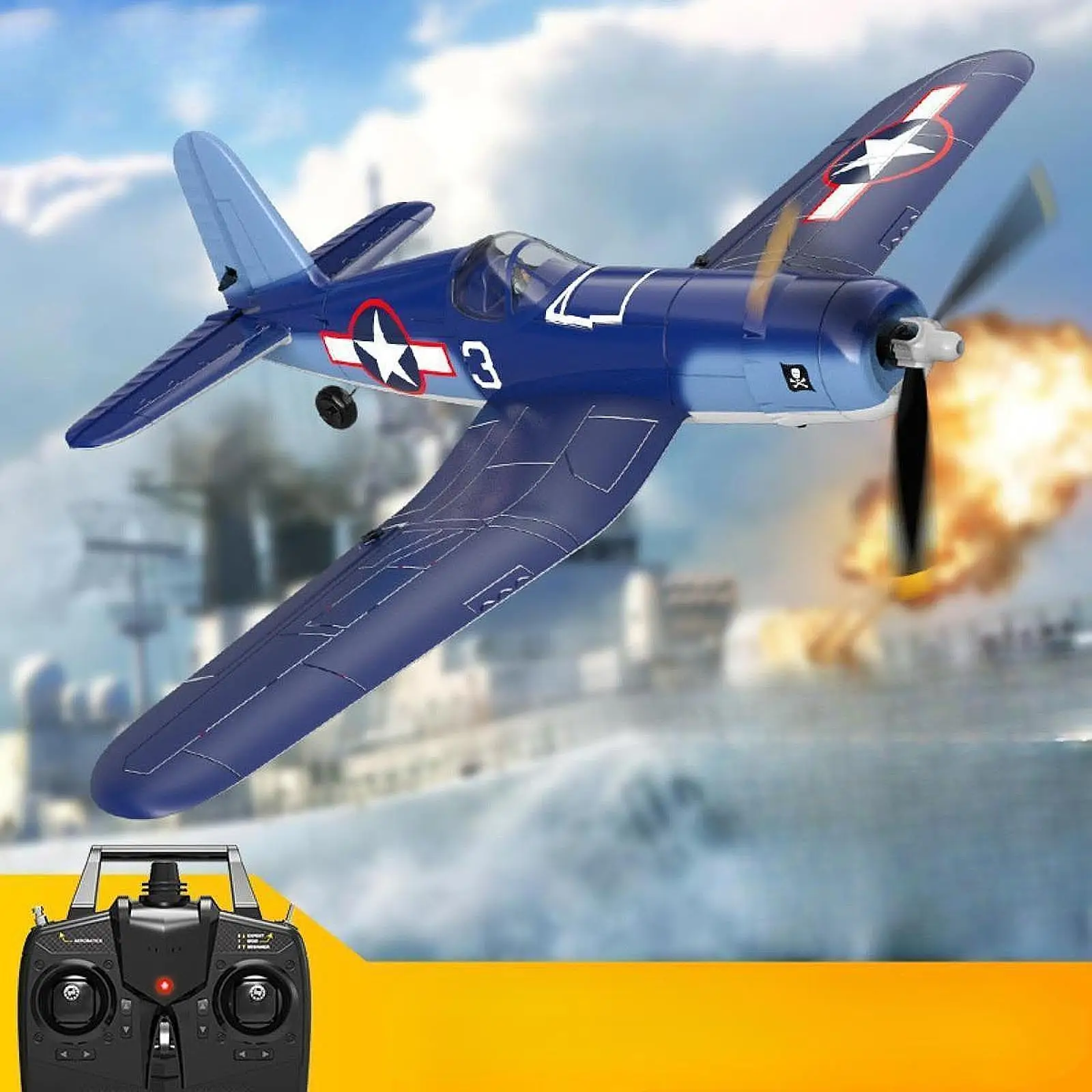 

F4U RC Airplane Party Favors Airplane Mould RC Aircraft Toys Easy to Control Sturdy Easy Carrying for Outdoor Kids Beginners