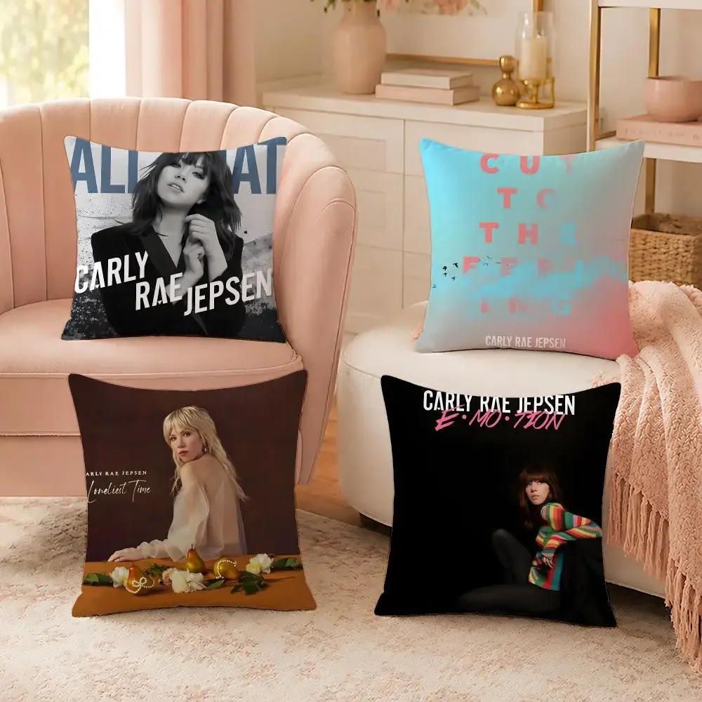 Trending Singer Carly Rae Jepsen Cushion Cover Custom Plush Pillow Cover Soft Cloud Comfort for Sofa Bed Couch