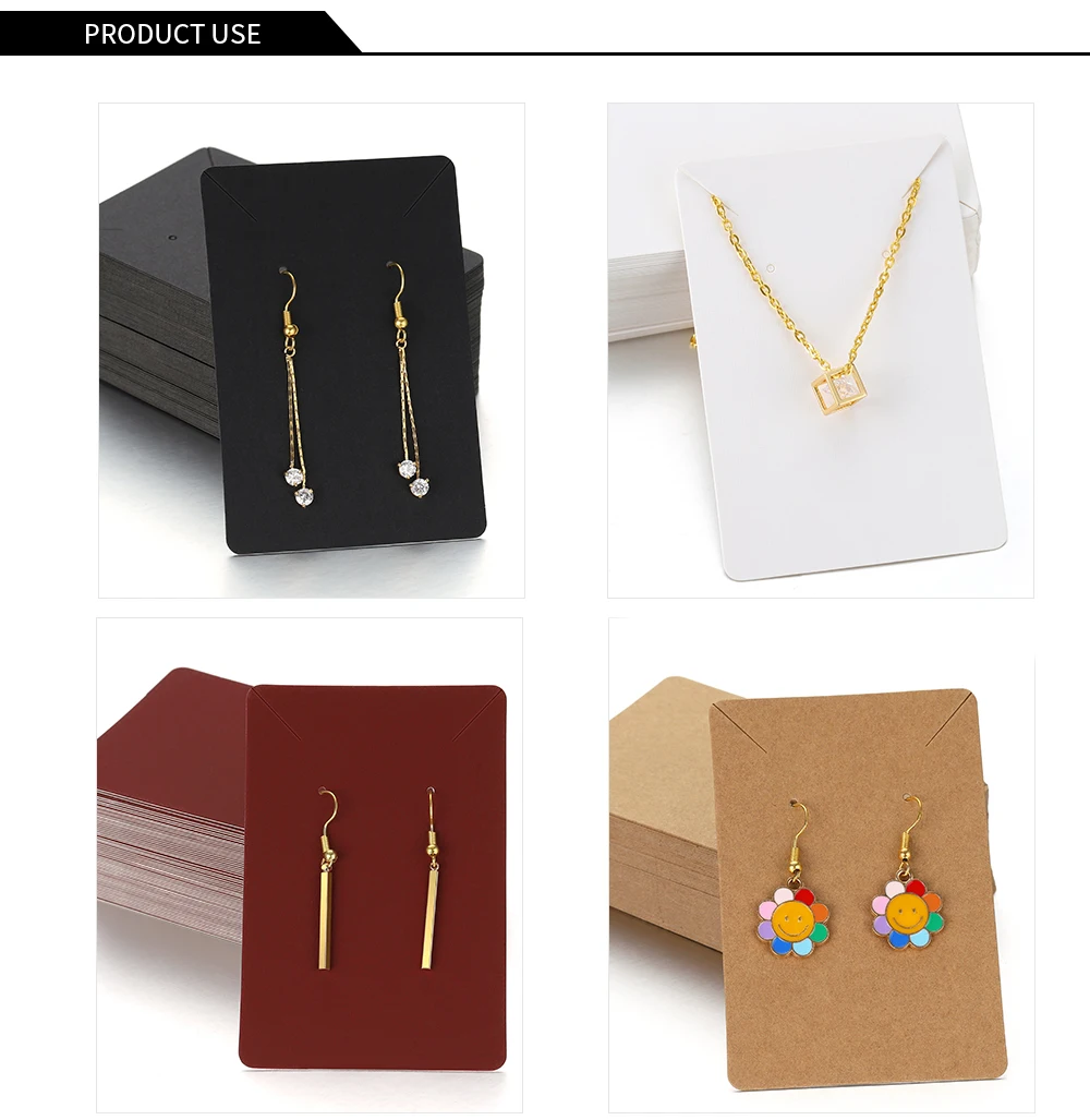 50 Stück/Set Präsentationskarten für Ohrringe und Halsketten, geeignet für Schmuckkästchen und Verpackungen, Kartonanhänger, Papierkarten für Ohrstecker, 6 x 9 cm. – Detail 2