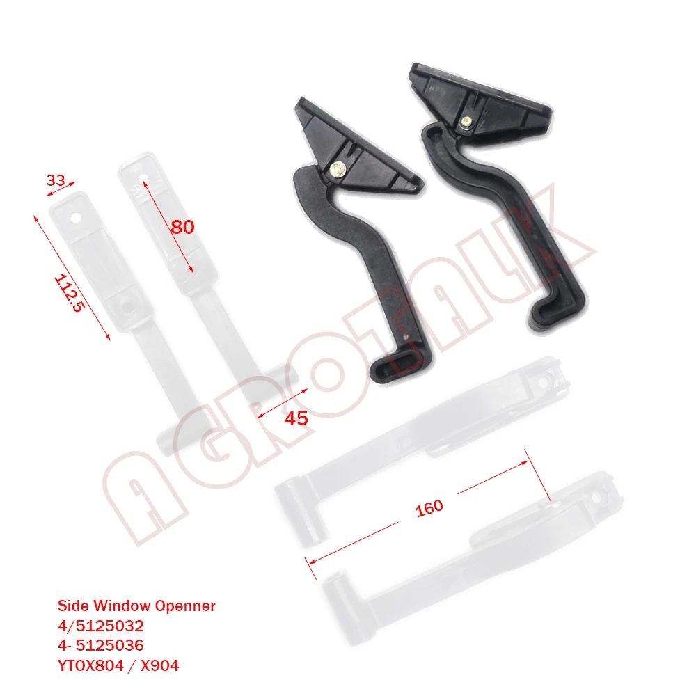 4/5125032 + 4/5125036 , set of side window opener for Yituo YTO X804 / X904 series tractor