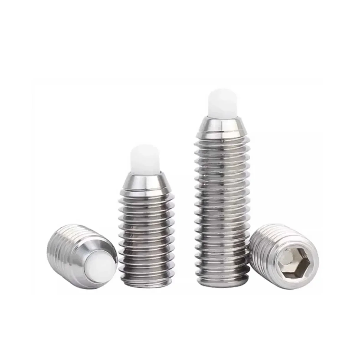 304 Stainless Steel Wave Bead Set Screw/Pom Rubber Head Spring Ball Head Plunger Positioning M3M4M5M6M8