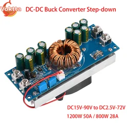 1200W 800W 50A 28A DC-DC Buck Converter Step-down Power Supply 15V-90V to 2.5V-72V High Power Constant Current Power Module