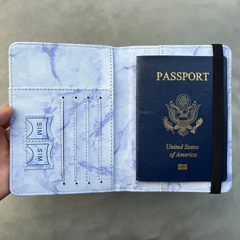 Travel Personalized Passport Cover Plane Simple Women Men Travel Wallet Custom Names Wedding Passport Case for Couples Gift