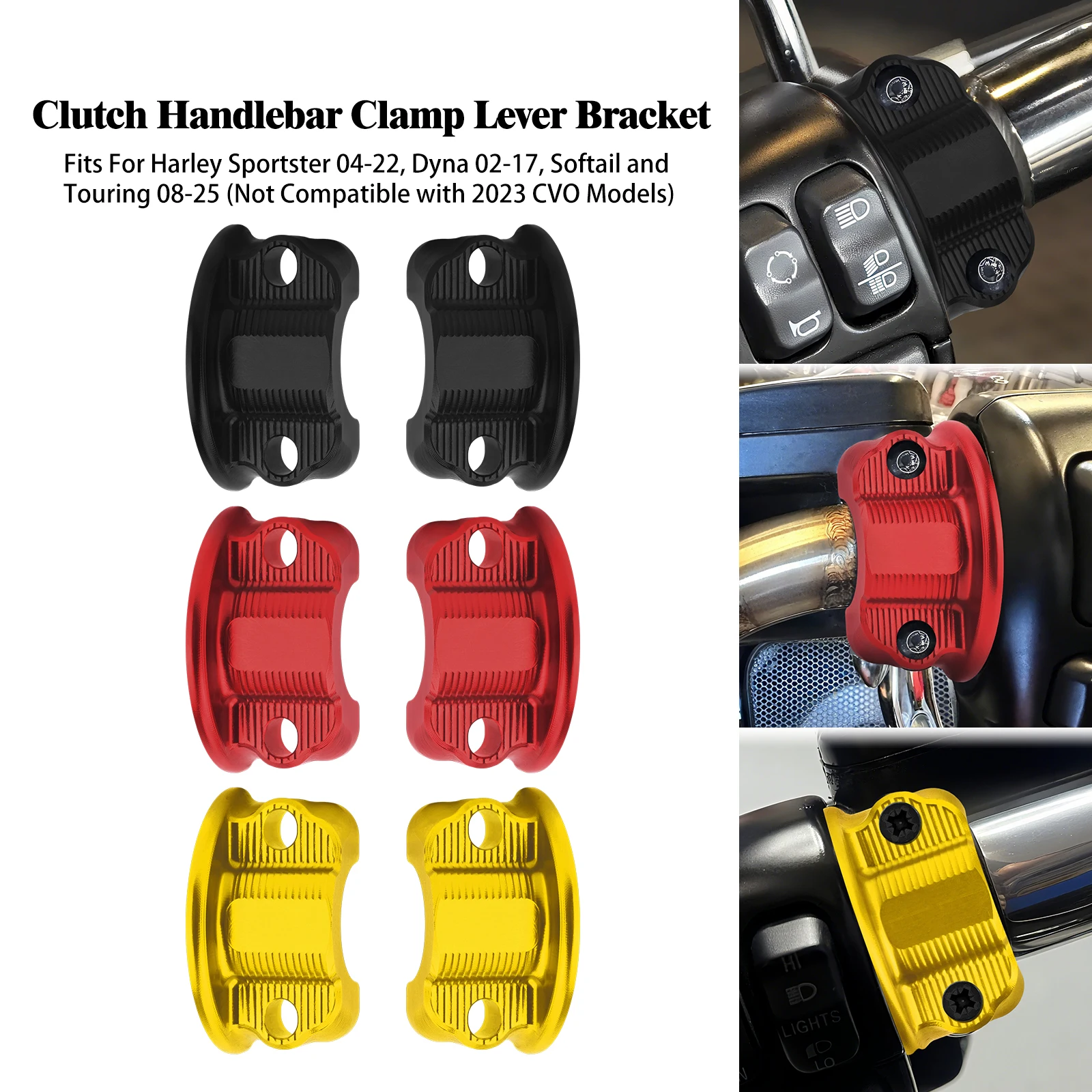

Motorcycle Clutch Handlebar Clamp Cover Lever Bracket For Harley Sportster 2004-2022 Dyna 2002-2017 Softail Touring 2008-2025