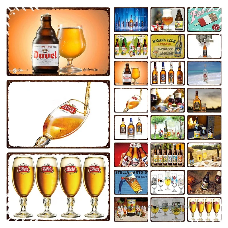 Letreros de metal Stella Artois Net Bier Fab-Licious, Letreros de lata Stella Artois, Arte de pared Estrella Damm, Pintura en hierro, Placa de pub, Letrero metálico divertido