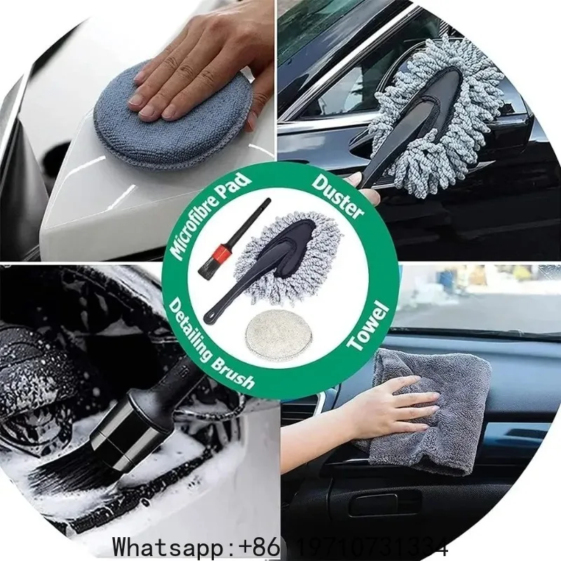 10 Pcs Car Wash Cleaning Kit, Automotive Detail Brushes Rim Cleaner,Car Detailing Brush Kit for Car Interior & Exterior