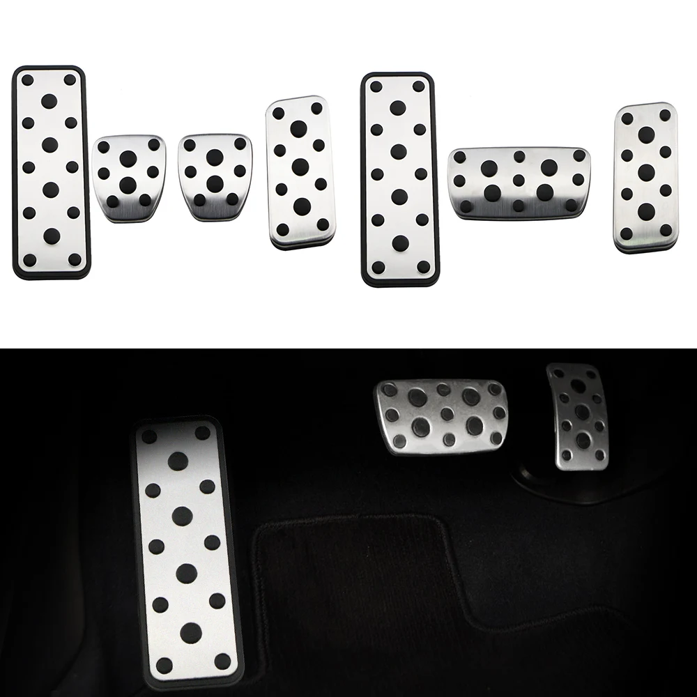 Stainless Steel Car Pedal Covers Gas Brake Foot Rest Pedal for Subaru Forester 2003-2005 Legacy 2004-2014 Outback 2004-2006 Acc view 2