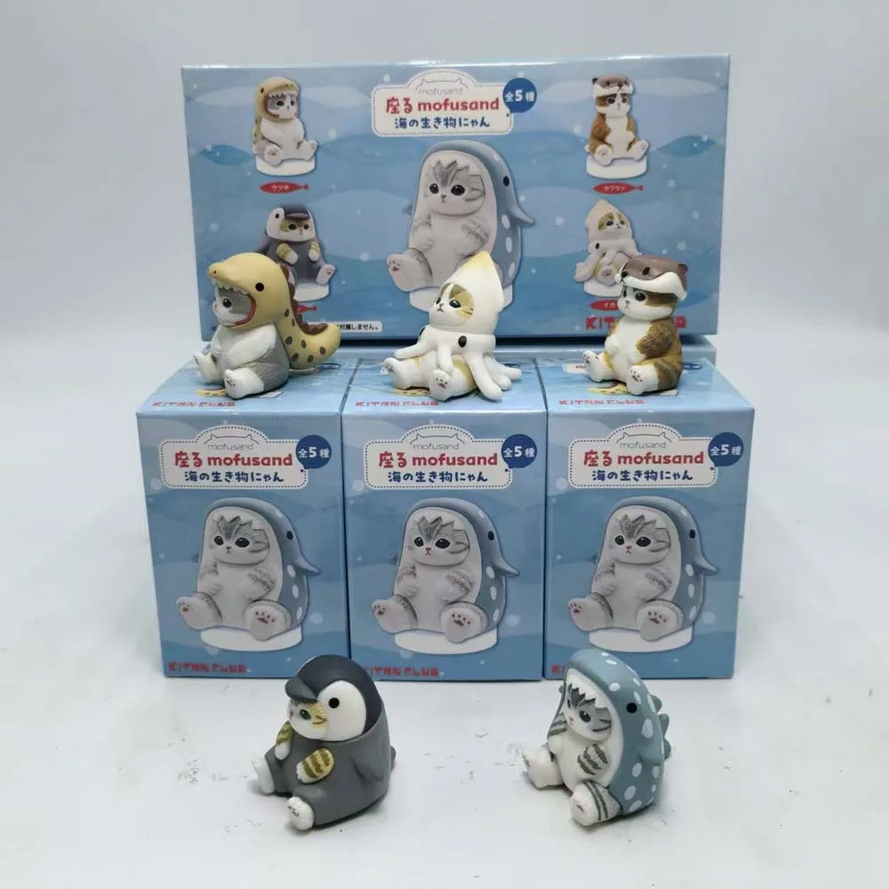 모푸샌드 상어 고양이 피규어 장난감 블라인드 박스 코스프레 해양 생물 인형 귀여운 블라인드 백 장식 어린이 크리스마스 선물