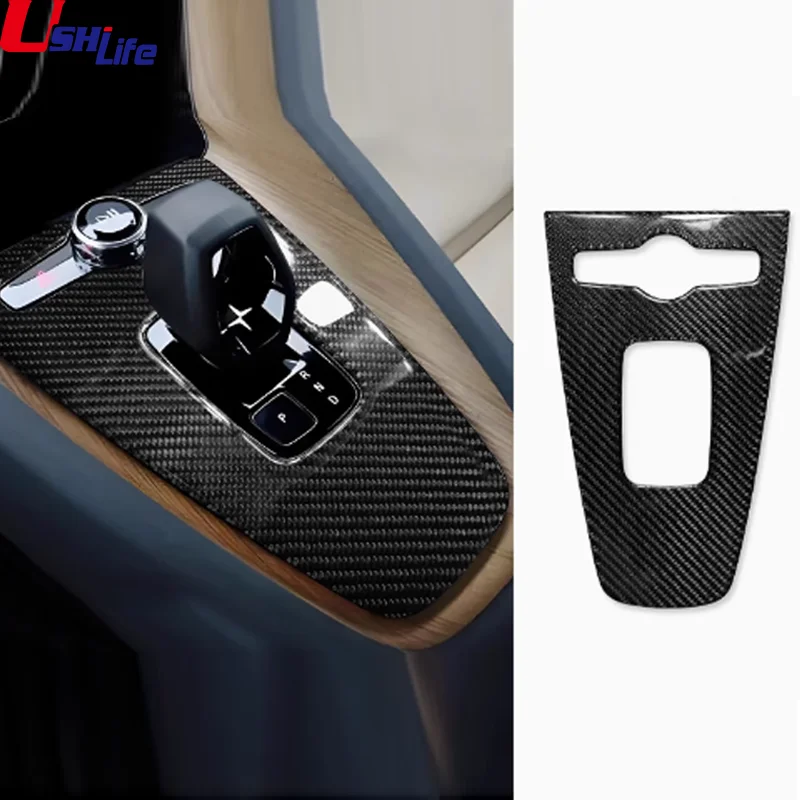 

For Polestar 2 2022 2023 2024 Carbon Fibre Car Central Control Cover Protective Patch Center Shift Protection Car Accessories