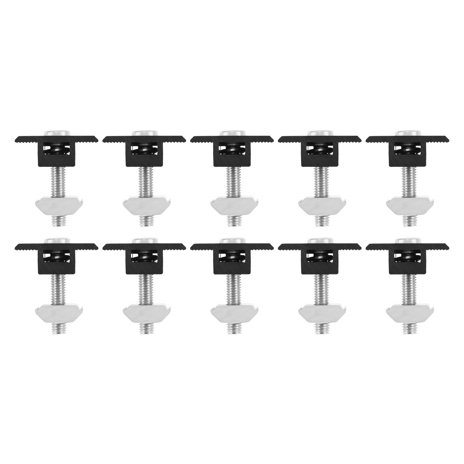 10pcs Aluminium Alloy 30mm Solar Panel Mount Centre Clamp T-shaped Solar Modules Fixing PV Bracket End Clamp Mounting Rail Black
