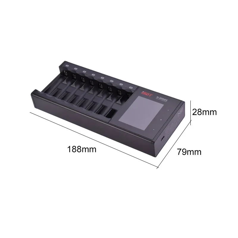 ISDT N8 LCD Display Universal Battery Charger 8-Slot Speedy Smart Battery Fast Charger for Rechargeable Batteries AA AAA Li-lon