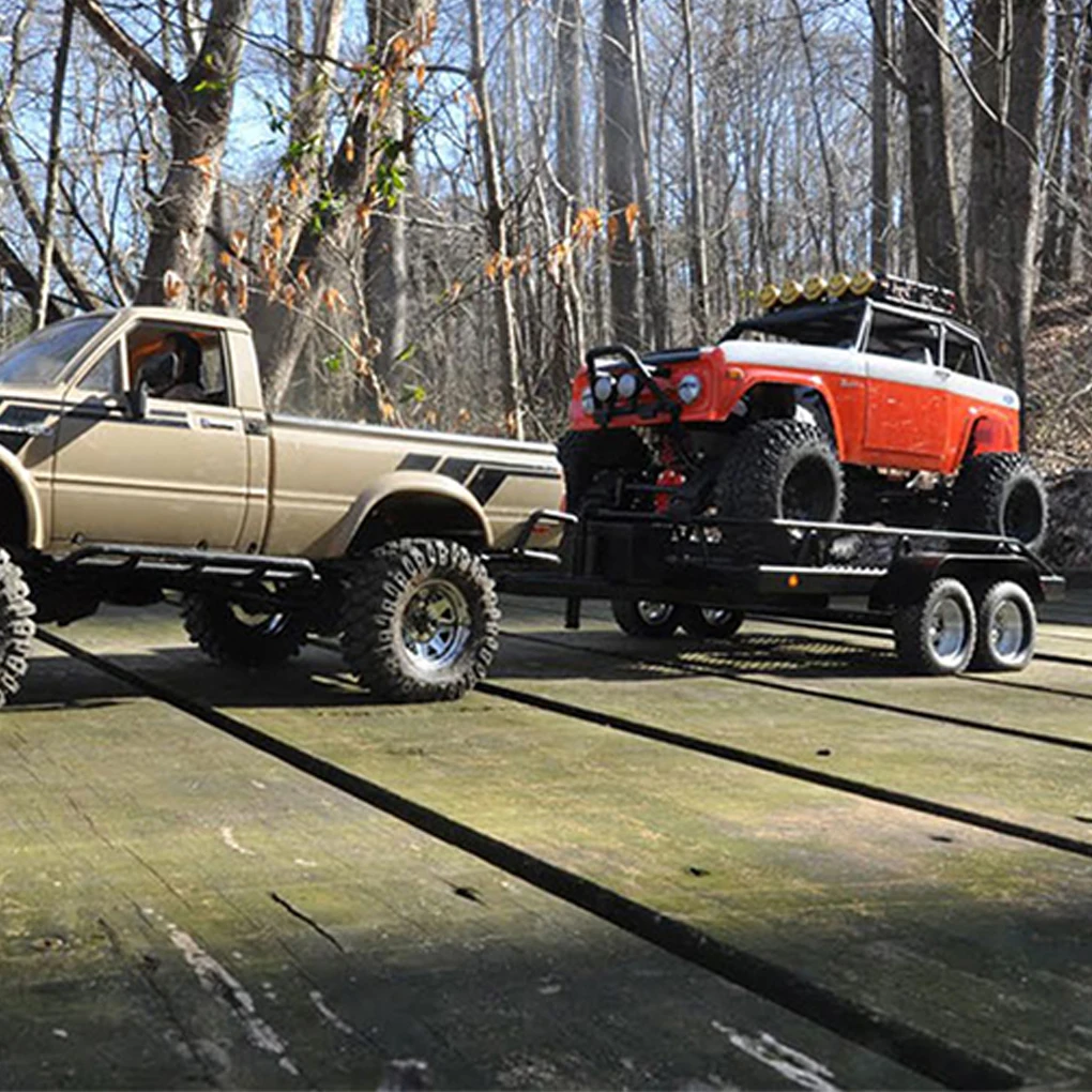 RC Car Metal Trailer Kit For 1/10 RC Crawler Axial SCX10 II III 90046 D90 RGT CFX CC01 CC02 TRX6 TRX4 Redcat GEN8 Accessories